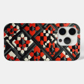 Modern 3D Geometric Mandala Case - Bold Red, Black (Achterkant (horizontaal))