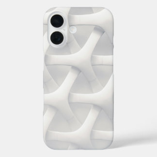 Modern 3D geometrisch wit iPhone 16 Hoesje