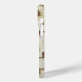 Modern 3D Ivory & Beige Geometric Cube Phone Case (Achterkant / Links)