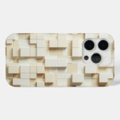 Modern 3D Ivory & Beige Geometric Cube Phone Case (Achterkant (horizontaal))
