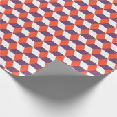  modern 3d-kubus-patroon in de marine en rood cadeaupapier (Hoek)