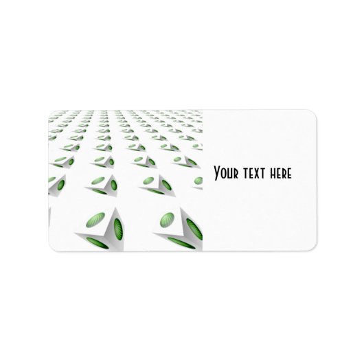 Modern 3D-kubusontwerp Etiket (Voorkant)