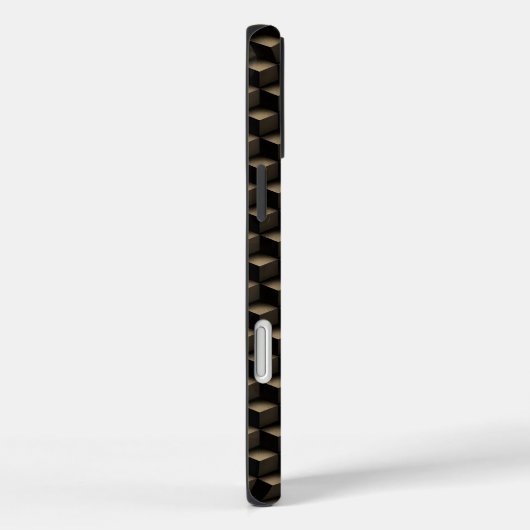 Modern 3D Monogram, Geometric Bronze Pattern Case-Mate iPhone Case (Achterkant / Rechts)