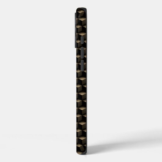 Modern 3D Monogram, Geometric Bronze Pattern Case-Mate iPhone Case (Achterkant / Links)