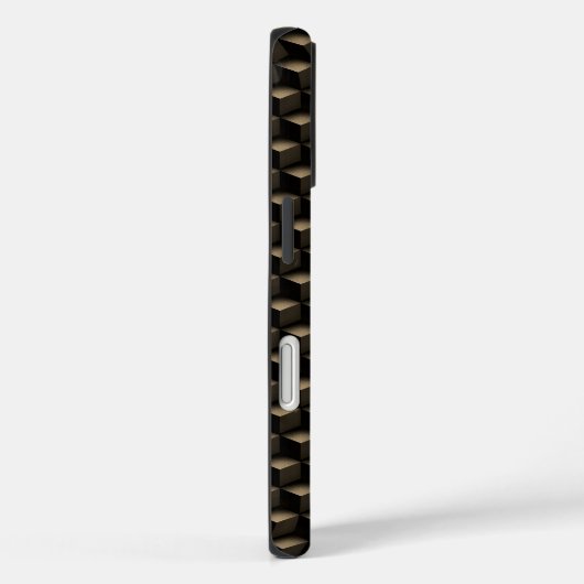 Modern 3D Monogram, Geometric Bronze Pattern Case-Mate iPhone Case (Achterkant / Rechts)