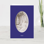 Modern 3D-papierknipwerk navyblauw Kerstmis Kaart (Achterkant)