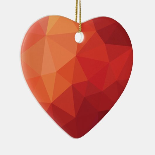 Modern 3d rood hart keramisch ornament (Rechts)