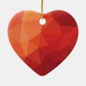 Modern 3d rood hart keramisch ornament (Achterkant)