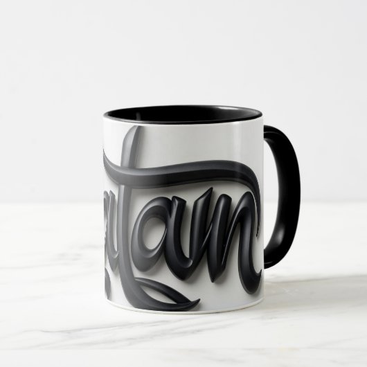 Modern 3D Salam Greeting | Bold Black & White Isla Mok (Voorkant rechts)