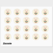 Modern 3D Yarn Art Easter Bunny Personalized Stick Ronde Sticker (Vel)
