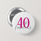 Modern 40 en Fabulous Birthday Party Button (Voorkant /achterkant)