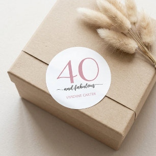 Modern 40 en Fabulous Cadeau 40ste Verjaardagsfees Ronde Sticker