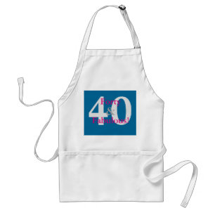 Modern 40 & Fabulous! Leuk Verjaardagsblauw & Hot Standaard Schort