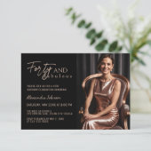 Modern 40 & Fabulous Photo Roos Gold 50e verjaarda Kaart (Staand voorkant)