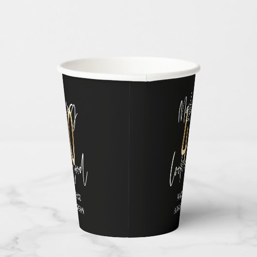 modern 40e verjaardag , zwart en goud papieren bekers (Rechts)