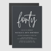 Modern 40ste verjaardag eenvoudig stijlvol script (Voorkant / Achterkant)