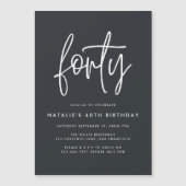 Modern 40ste verjaardag eenvoudig stijlvol script (Voorkant)