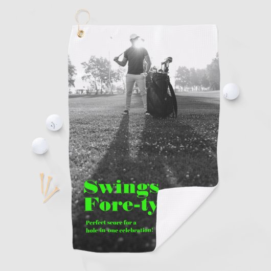 Modern 40th 50th Birthday Vaderdag Golf Pap Golfhanddoek (Insitu)
