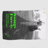 Modern 40th 50th Birthday Vaderdag Golf Pap Golfhanddoek (Horizontaal)