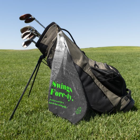 Modern 40th 50th Birthday Vaderdag Golf Pap Golfhanddoek (Groen)