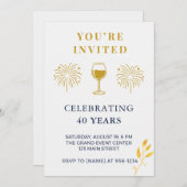 Modern 40th Birthday Milestone Invitation Card Kaart (Voorkant / Achterkant)