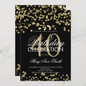 Modern 40th Birthday Party Gold Foil Confetti Kaart (Voorkant / Achterkant)
