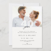 Modern 40th Wedding Anniversary with Photo Kaart (Voorkant)