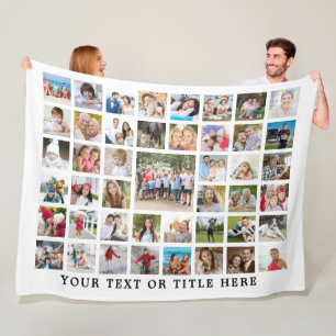 Modern 45 Aangepaste tekst voor fotocollage White Fleece Deken