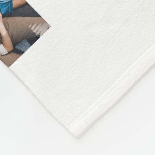 Modern 45 Aangepaste tekst voor fotocollage White Fleece Deken (Hoek)