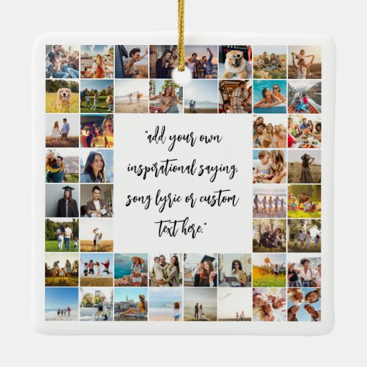 Modern 48 Fotocollage Aangepaste offerte Keramisch Ornament (Achterkant)