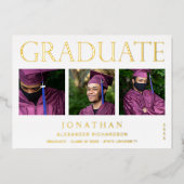 Modern 4 Aankondiging Afstuderen foto Folie  White (Voorkant)