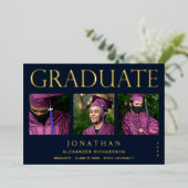 Modern 4 Aankondiging van Afstuderen op foto-Folie (Staand Voorkant)