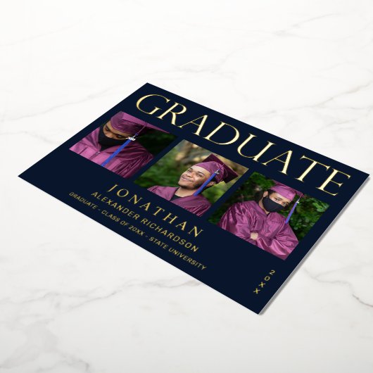 Modern 4 Aankondiging van Afstuderen op foto-Folie (Gedraaid)
