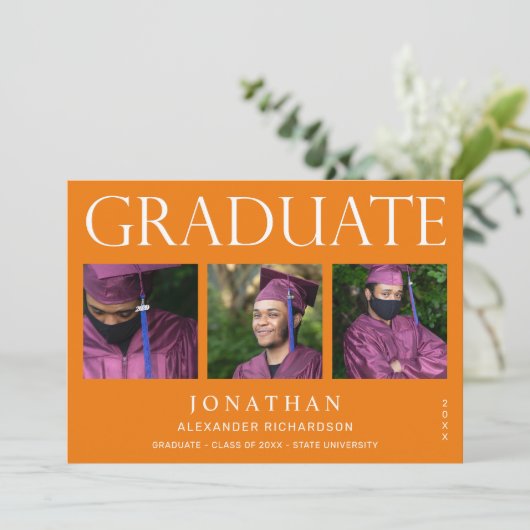 Modern 4 Aankondiging van het Foto Afstuderen - Or (Staand voorkant)