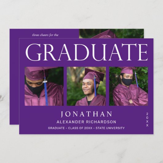 Modern 4 Aankondiging van het Foto Afstuderen - Pa (Voorkant / Achterkant)