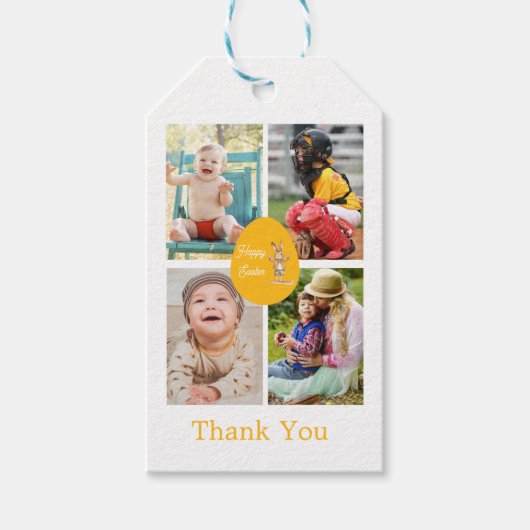 Modern 4 afbeelding Pasen bedankt Cadeaulabel (Voorkant)