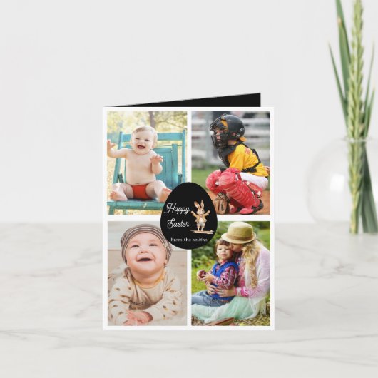 Modern 4 afbeelding Pasen Feestdagen Kaart (Voorkant)