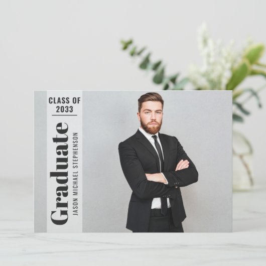 Modern 4 afstuderen voor middelbare school aankondiging (Staand voorkant)