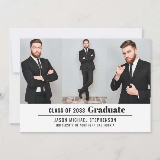 Modern 4 afstuderen voor middelbare school aankondiging (Achterkant)