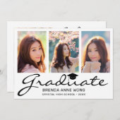 Modern 4 Afstuderen voor zwart fotocollage Aankondiging (Voorkant / Achterkant)