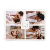 Modern 4 Collage Weddenschap Gold Bedankt Magneet (Horizontaal)