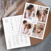 Modern 4 Collage Weddenschap met foto's Hartelijk Briefkaart