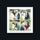 Modern 4 Collage Wedding met foto's Canvas Afdruk<br><div class="desc">Modern 4 Fotocollage Bruiloft Canvas Print</div>