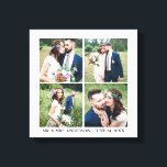 Modern 4 Collage Wedding met foto's Canvas Afdruk<br><div class="desc">Modern 4 Fotocollage Bruiloft Canvas Print</div>
