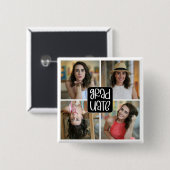 Modern 4 Custom Afstudeerder Photo Collage Afstude Vierkante Button 5,1 Cm (Voorkant /achterkant)