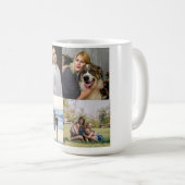 Modern 4 Familie Foto Collage Custom Koffiemok (Voorkant rechts)