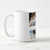 Modern 4 Familie Foto Collage Custom Koffiemok (Links)