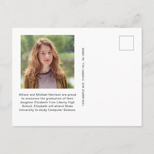 Modern 4 Foto Afstuderen Aankondigingskaart (Achterkant)