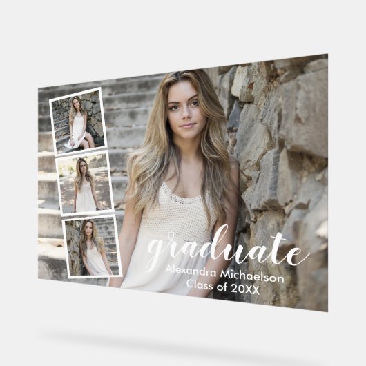 Modern 4 Foto Afstuderen Acryl Bord (Hoek)