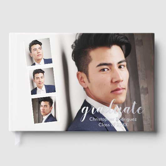 Modern 4 Foto Afstuderen Gastenboek (Voorkant)